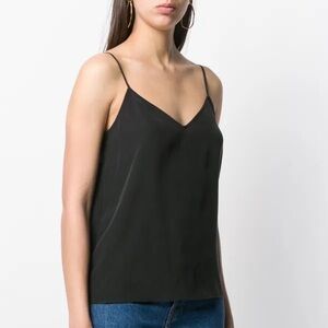 Equipment Layla Silk Camisole Top - 100% Silk Black Cami Tank